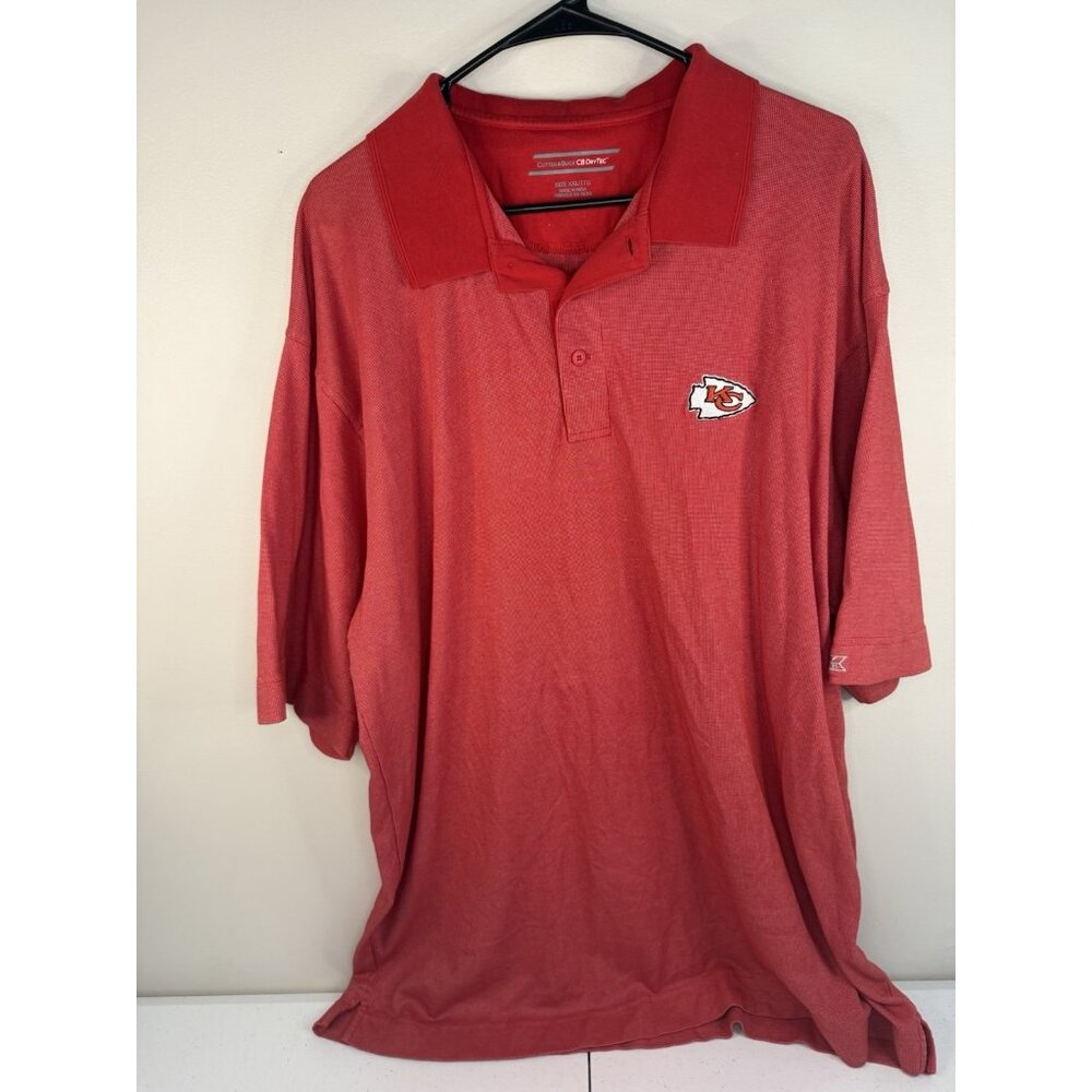 Kansas City Chiefs Cutter & Buck Dry Tec Stretch Polo Red Mens Size 2XL